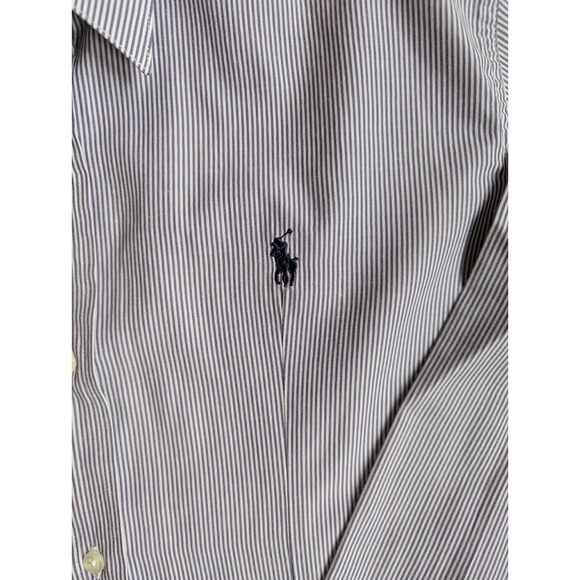 Polo by Ralph Lauren S Made in USA 100% Cotton Purple Stripe shirt Logo - Picture 2 of 12